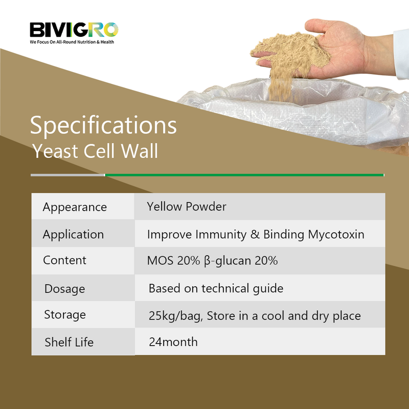 Yeast Cell Wall - Feed Grade 20% MOS 20% Glucan Animal Immunity Booster