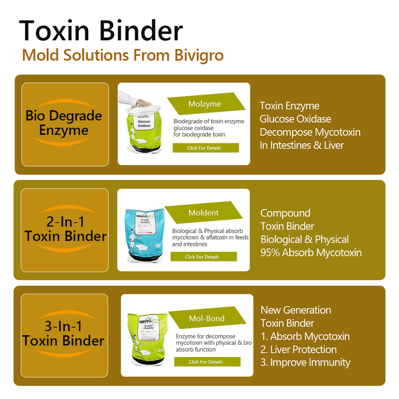 MolBond Toxin Binder - Bentonite Yeast MOS Glucose Oxidase Aflatoxin Biodegrade