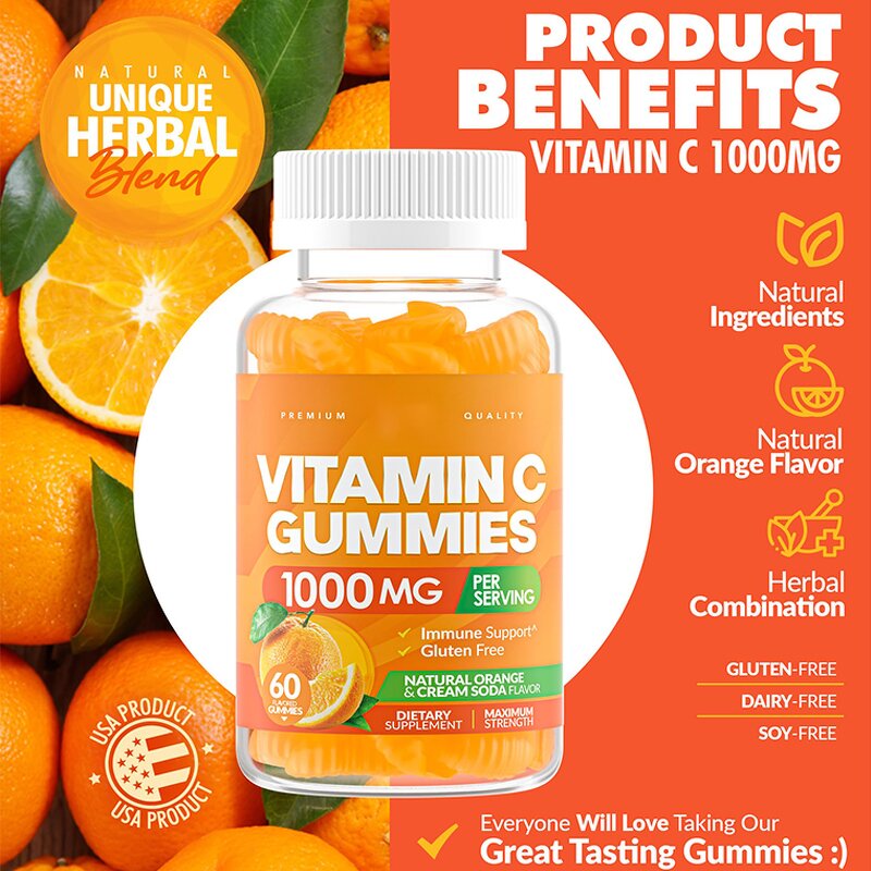 Vitamin C Gummies - OEM Private Label Vegan Vc Pectin Multivitamin Dietary Supplement