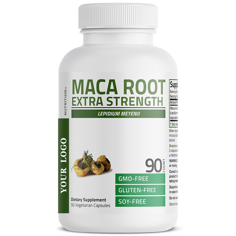 Black Maca Root Capsules - Organic Men Women Strength Adult Herbal Supplement