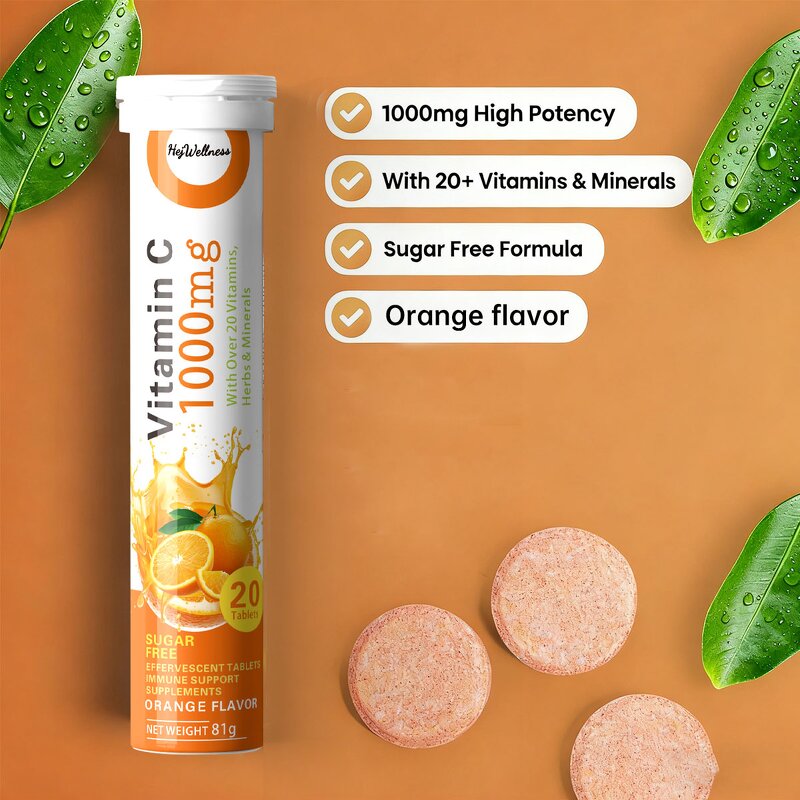 Vitamin C Effervescent - OEM Private Label 1000mg Immune Antioxidant Vegan