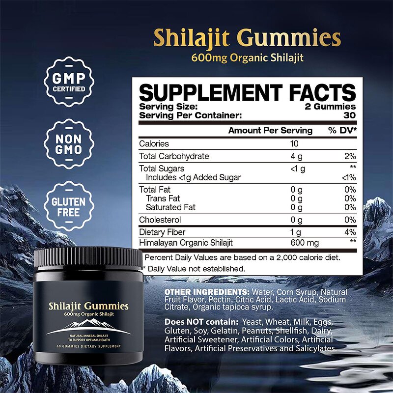 Himalayan Shilajit Gummies - Private Label Memory Focus Natural Immune Support