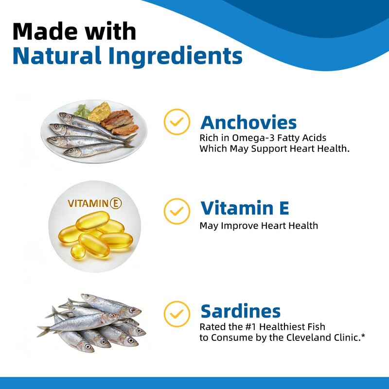 Omega 3 Fish Oil - Natural Dog Softgels Shiny Coat Immunity Overall Wellness