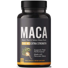 Black Maca Root Capsules - Organic 1500mg Men Women Strength Support Supplement