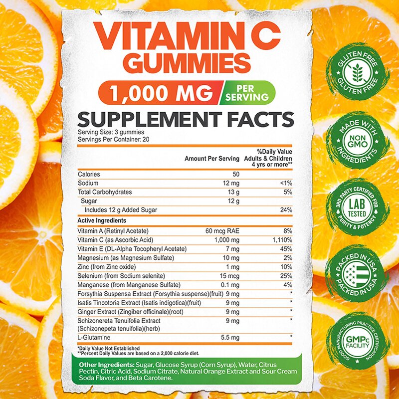 Vitamin C Collagen Gummies - Wholesale 1000mg Skin Beauty Immune Support Not for Pregnant