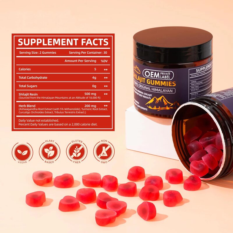 Shilajit Gummies - OEM Wholesale Pure Himalayan Extract Capsules Tablets Liquid