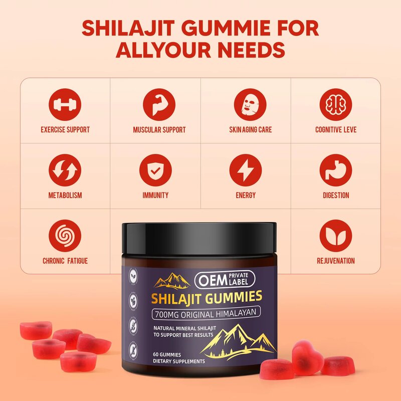 Shilajit Gummies - OEM Wholesale Pure Himalayan Extract Capsules Tablets Liquid