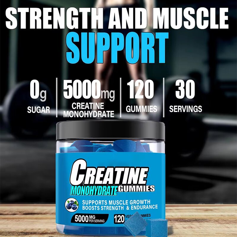 Creatine Monohydrate Gummies - Wholesale Custom 120 Count Pre Workout Not for Pregnant