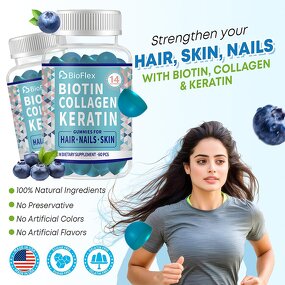 Biotin Hair Growth Gummies - OEM ODM 15000mcg Vegan Hair Skin Nails Adults Teens