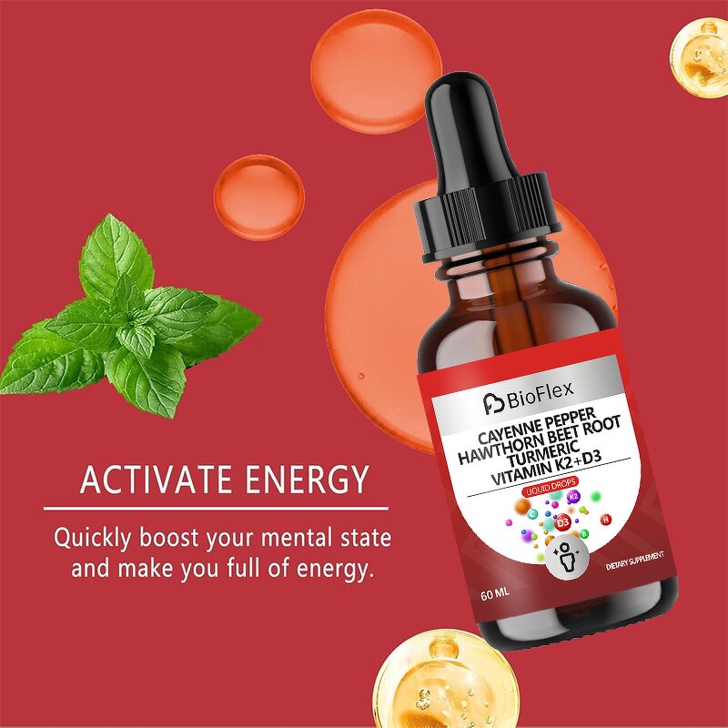 Turmeric Ginseng Drops - OEM Private Label Vitamin D3 K2 MK7 Herbal Supplement