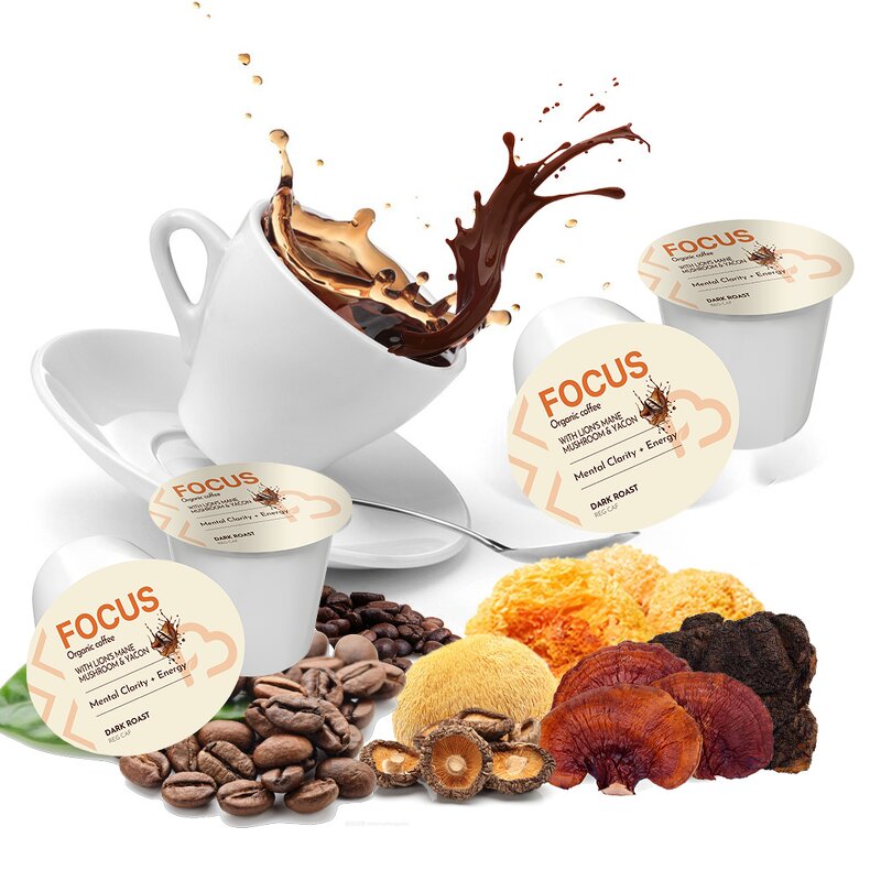 Lion's Mane Mushroom Coffee - Vanwin Custom Organic Instant Pods Box Packaging
