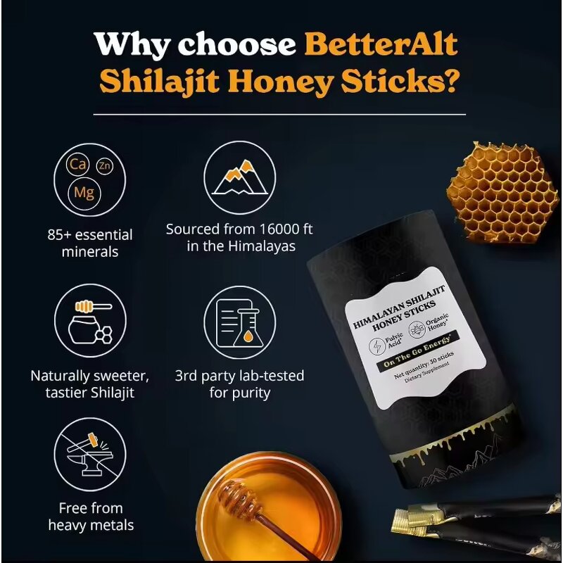 Shilajit Honey Sticks - Wholesale OEM Himalayan Gold 30 Organic Food Grade