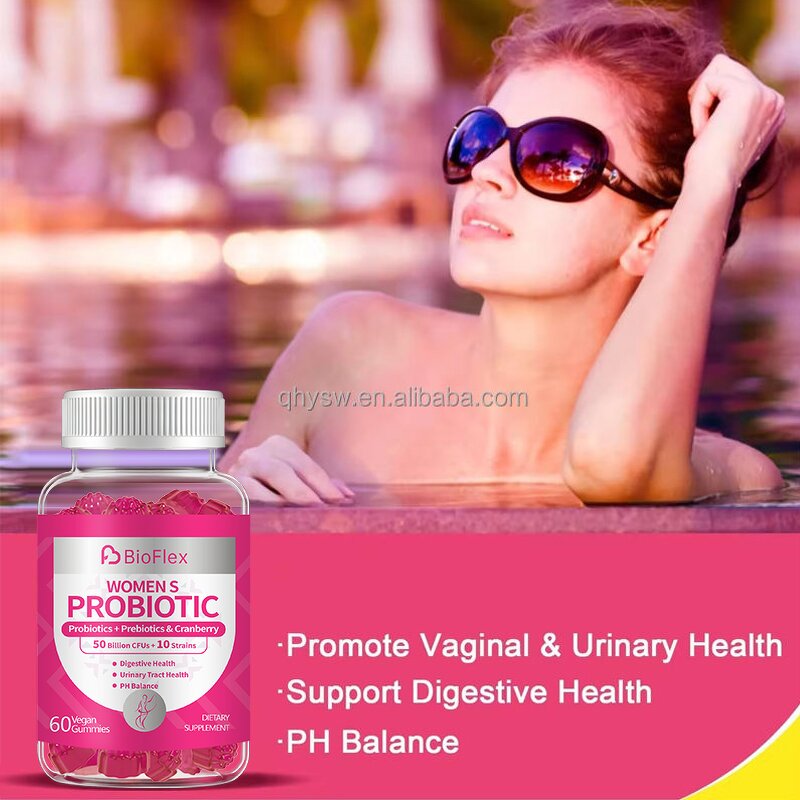 Women Probiotic Gummies - OEM Cranberry pH Balance 50 Billion Digestive Health