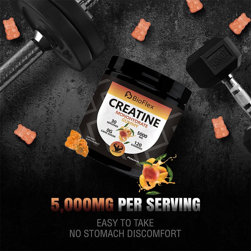 Creatine Pre-Workout Gummies - Private Label Sugar Free L-Taurine B12 5g Energy