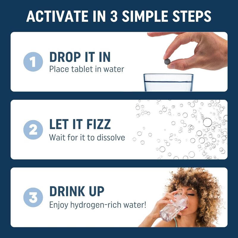 H2 Effervescent Tablets - OEM Raspberry Flavored Energy Booster Drinking Water