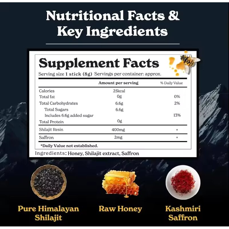 Shilajit Honey Sticks - Wholesale OEM Himalayan Gold 30 Organic Food Grade