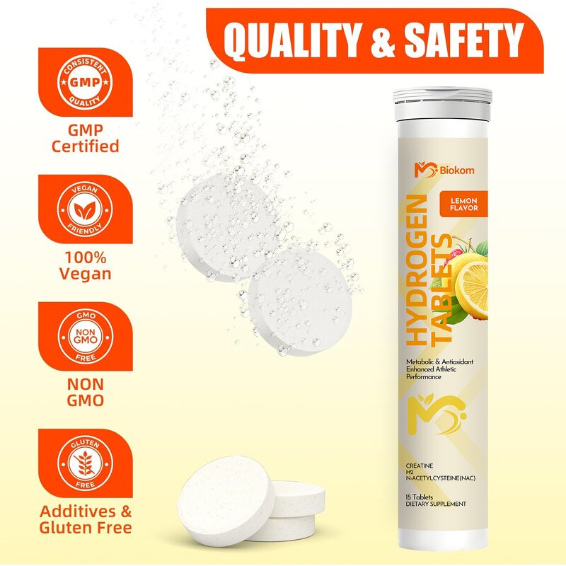 H2 Molecular Tablets - Wholesale OEM Lemon 15 Count Creatine NAC Drinking Water