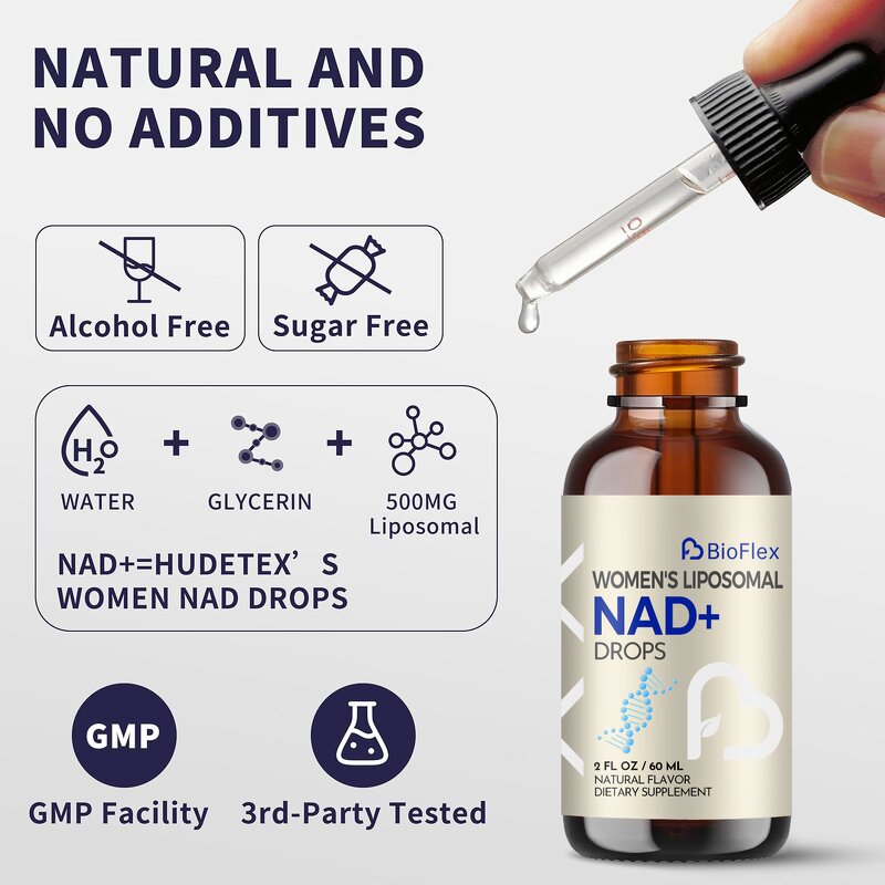NAD Booster Drops - OEM Private Label Liposomal Anti-Aging 60ml Liquid