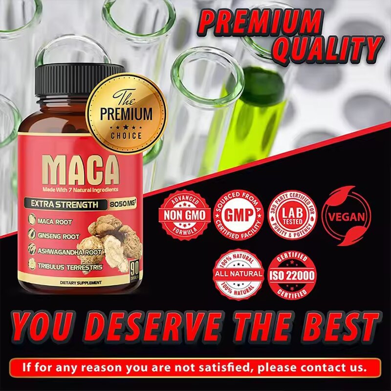 Ginseng Maca Capsules - Vanwin 90 Count Male Energy Endurance Support