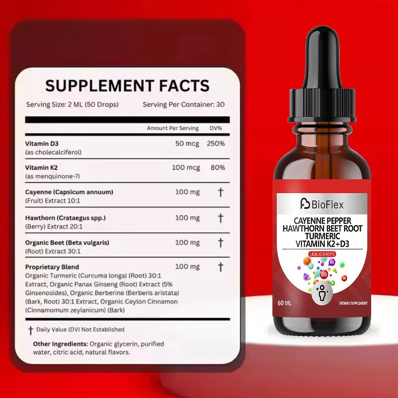 Turmeric Ginseng Drops - OEM Private Label Vitamin D3 K2 MK7 Herbal Supplement