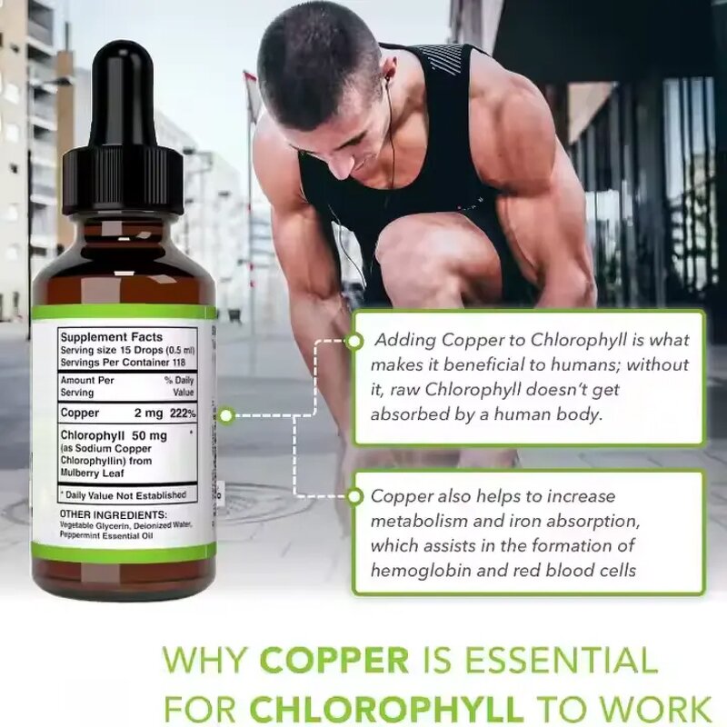 Chlorophyll Drops - OEM Private Label 100% Pure Vegan Immune Skin Detox