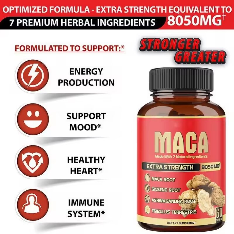 Ginseng Maca Capsules - Vanwin 90 Count Male Energy Endurance Support