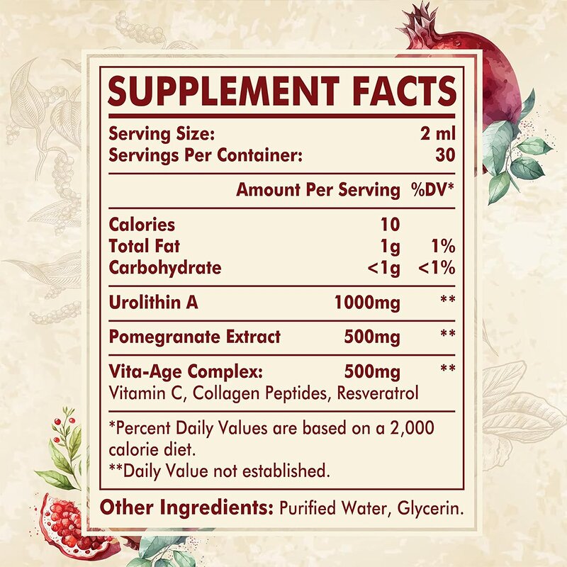 Urolithin Liquid Drops - Vanwin Custom Anti-Aging Vitamin C Collagen Antioxidant