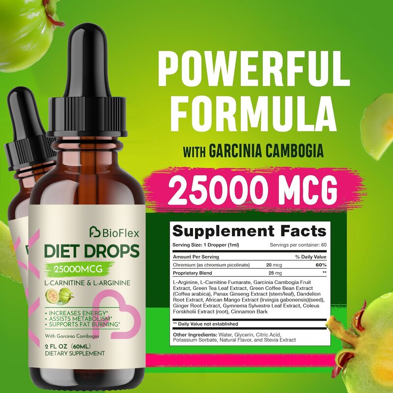 L-Carnitine Diet Drops - OEM Private Label L-Arginine Garcinia Cambogia Fat Burner