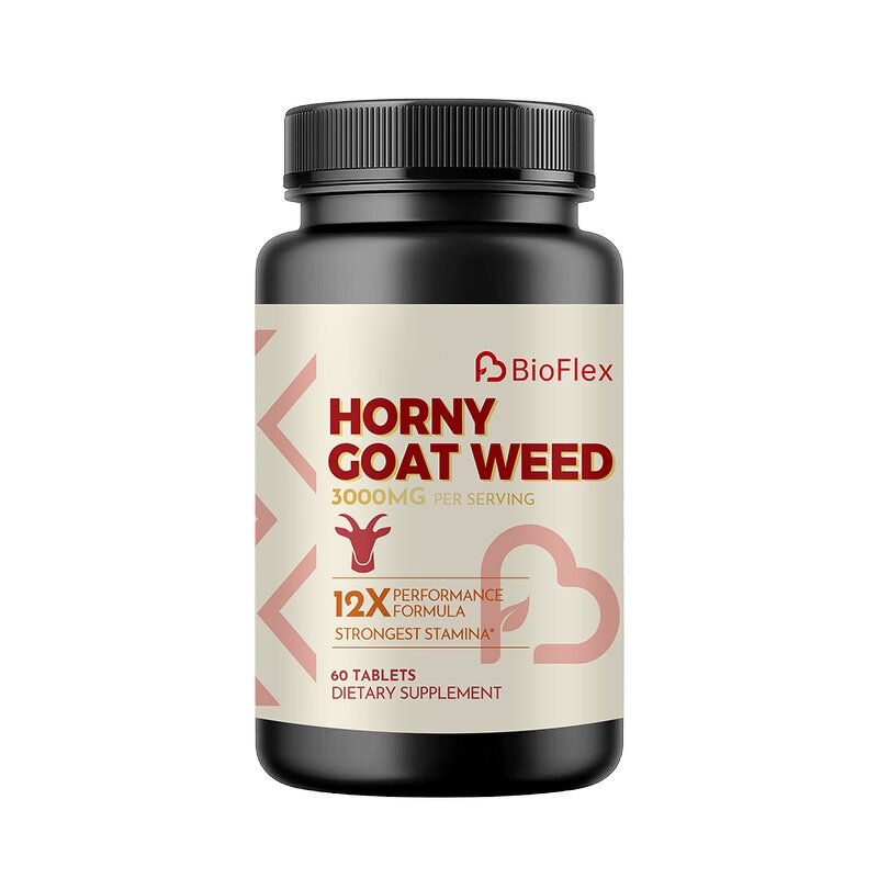 Horny Goat Weed Tablets - Private Label Maca Ginseng Saw Palmetto Energy Boost