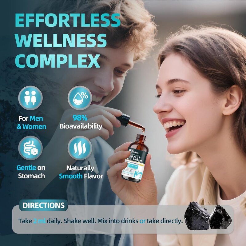 Shilajit Sea Moss Drops - OEM 12-in-1 Ashwagandha Maca Lion's Mane Supplement