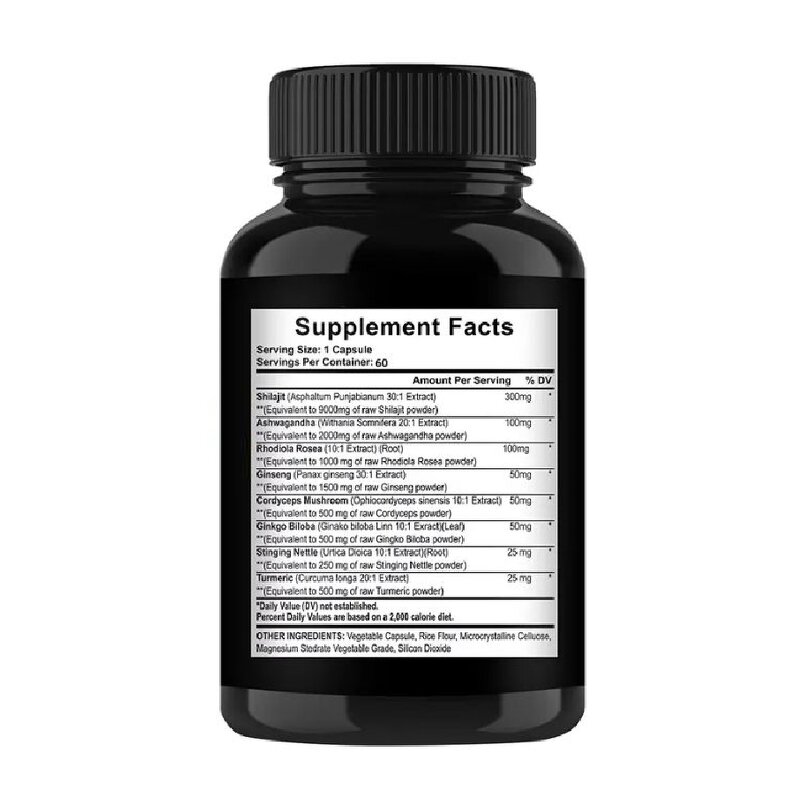 Ashwagandha Shilajit Capsules - Wholesale OEM Private Label Men Herbal Supplement