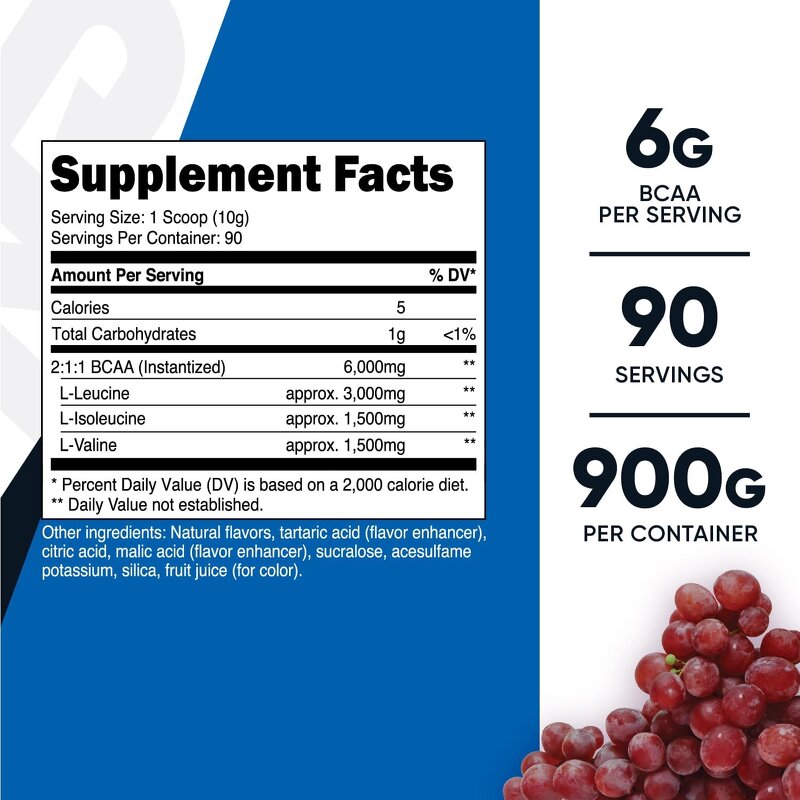 BCAA Amino Acid Powder - Sugar Free Post Workout Muscle Loss Prevention
