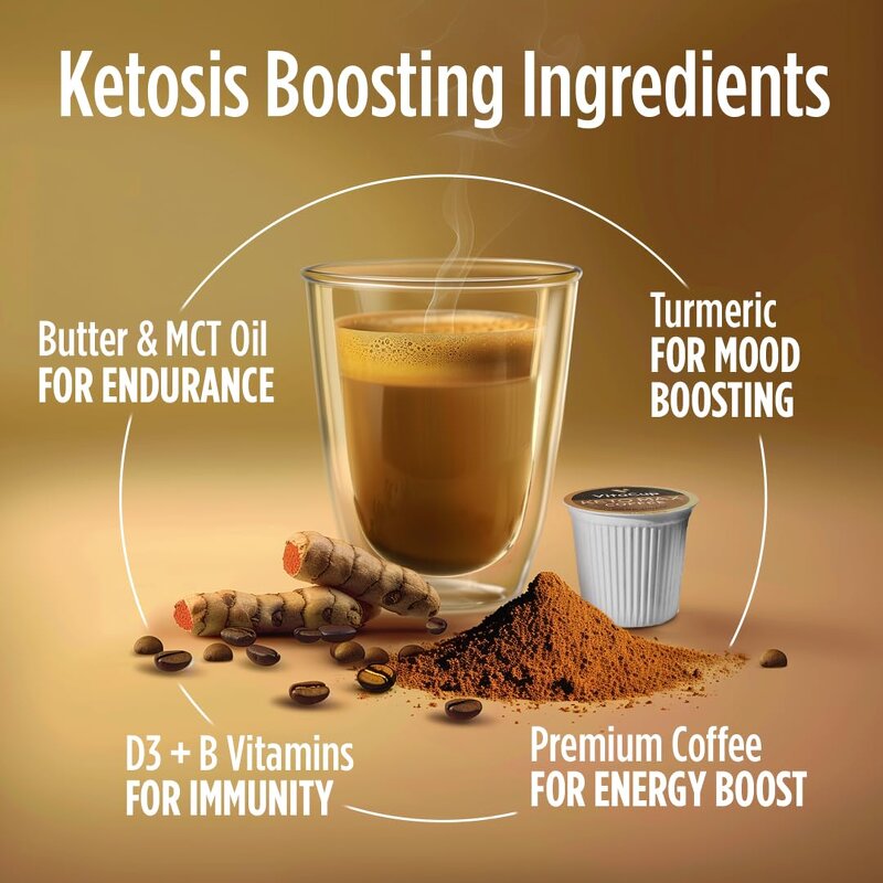 Keto Slim Coffee Pods - Custom All in One Sugar Free Turmeric B D3 Immune