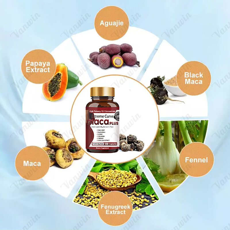 Max Maca Capsules - Vanwin 7500mg Butt Hip Enlargement Booster for Adults