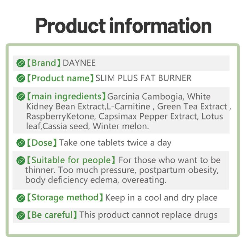 Detox Slim Plus Tablets - Private Label Natural Weight Loss Capsule Custom Fit