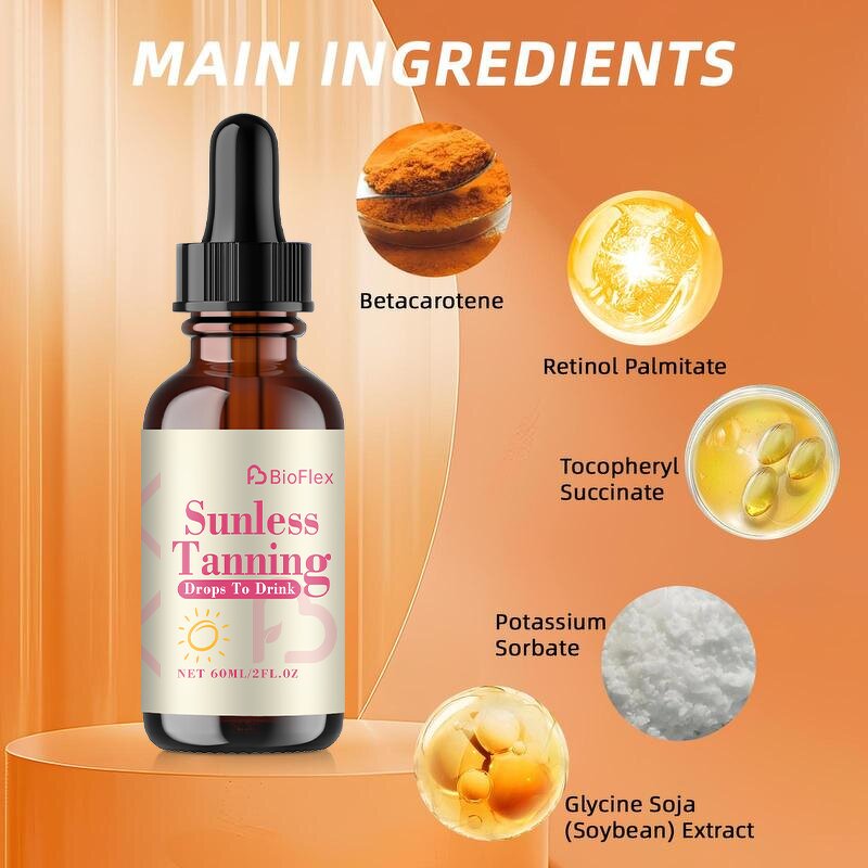 Sunbed Tanning Drops - OEM Flavoured Beta Carotene Sunless Self Tanning Oral