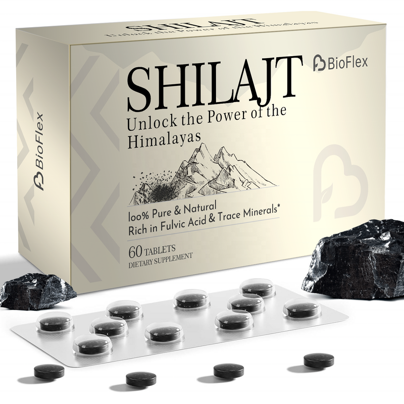 Shilajit Extract Tablets - OEM Private Label 1000mg 60 Count Fulvic Acid Trace