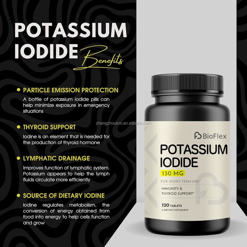 Potassium Iodine Tablets - 130mg 120 Count Immunity Thyroid Support