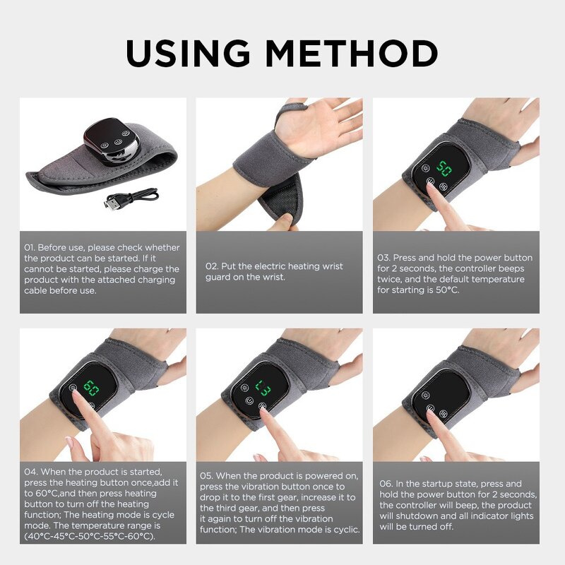 Wrist Guard Manufacturer - Electric Hot Compress Massage for Sports Sprains