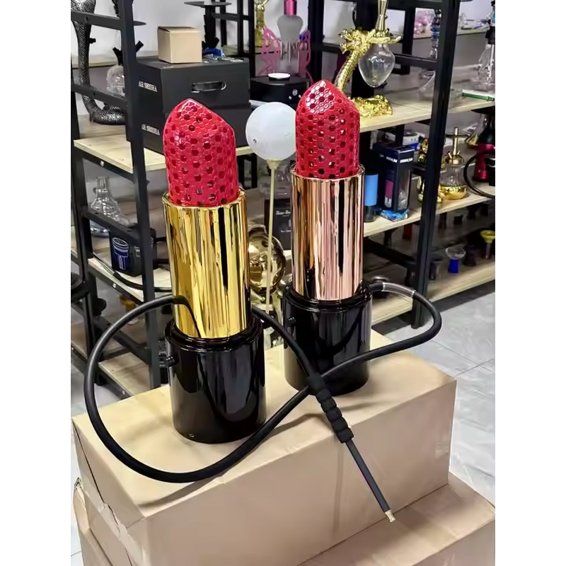 Hookah Set Manufacturer - Luxury Aluminum Alloy Gold Lipstick with Accessories