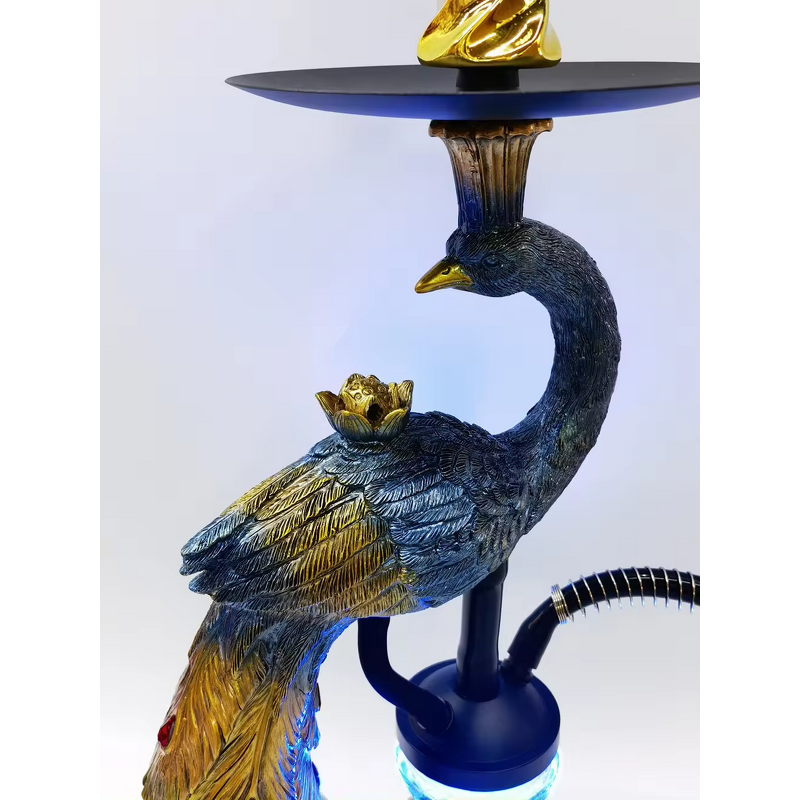 Hookah Set Manufacturer - Luxury Aluminum Resin Lacquer Free Type Peacock with LED