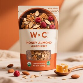 Honey Almond Chia Granola - Small Batch Custom Organic Gluten Free 15g Whole Grain
