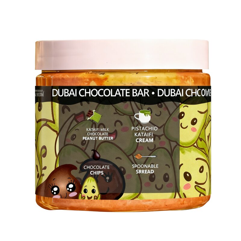 Dubai Chocolate Spread - Pistachio Peanut Rich Creamy Middle Eastern Paste