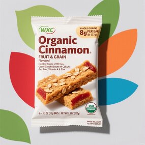 Organic Apple Cereal Bars - D2D Bulk Low-Fat Low-Calorie Whole Grain 6 Count 7.8oz