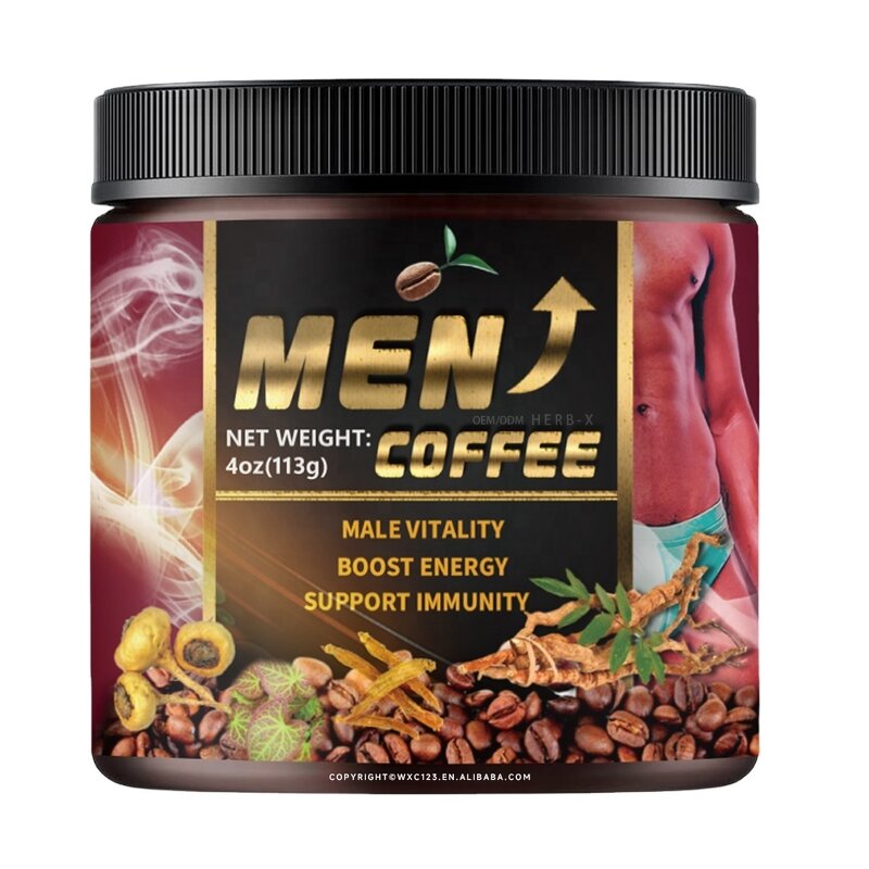 Instant Maca Coffee for Men - Tongkat Ali Ginseng Root Extract Energy Strength Private Label