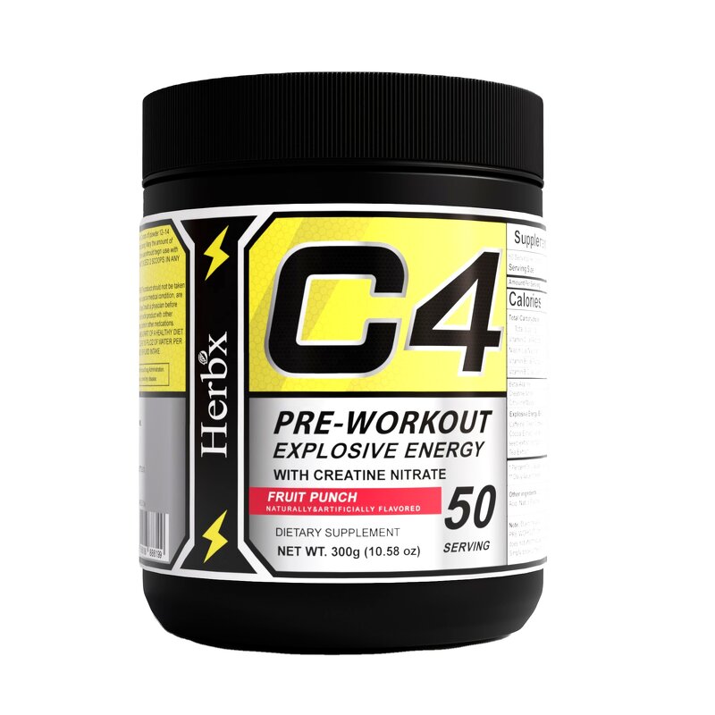 C4 Nitrogen Pump Powder - Nitric Oxide Pre Workout Energy Endurance Custom Flavor