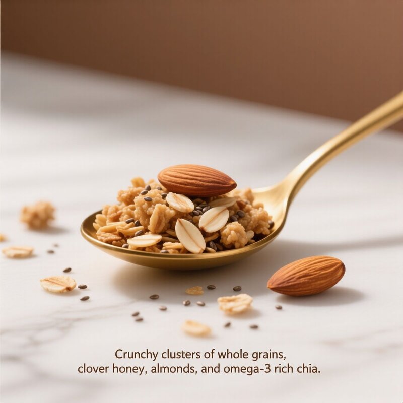 Honey Almond Chia Granola - Small Batch Custom Organic Gluten Free 15g Whole Grain