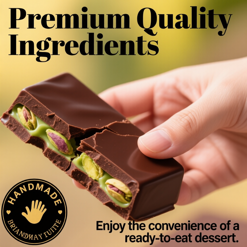 Dubai Pistachio Chocolate Bar - Free Shipping Fix Knafeh 2.3oz 65g Perfect Snack