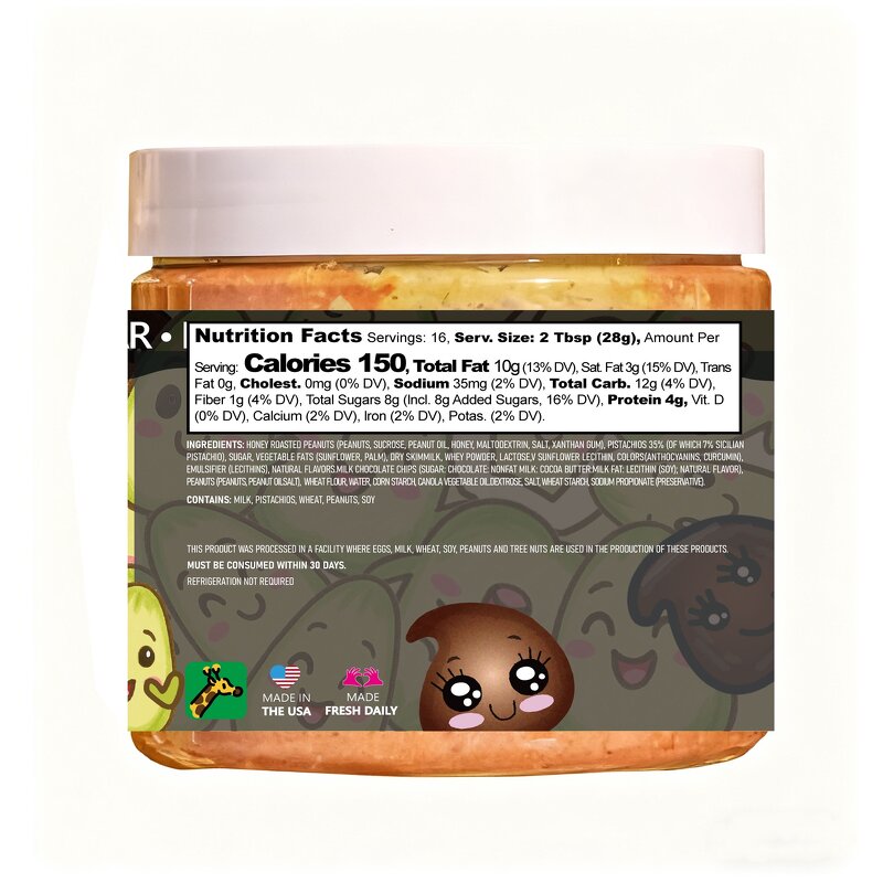 Dubai Chocolate Spread - Pistachio Peanut Rich Creamy Middle Eastern Paste