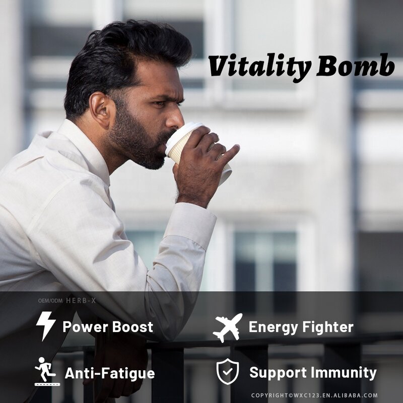 Man Power Energy Coffee - Instant Tongkat Ali Ginseng Black Maca Male Vitality Private Label